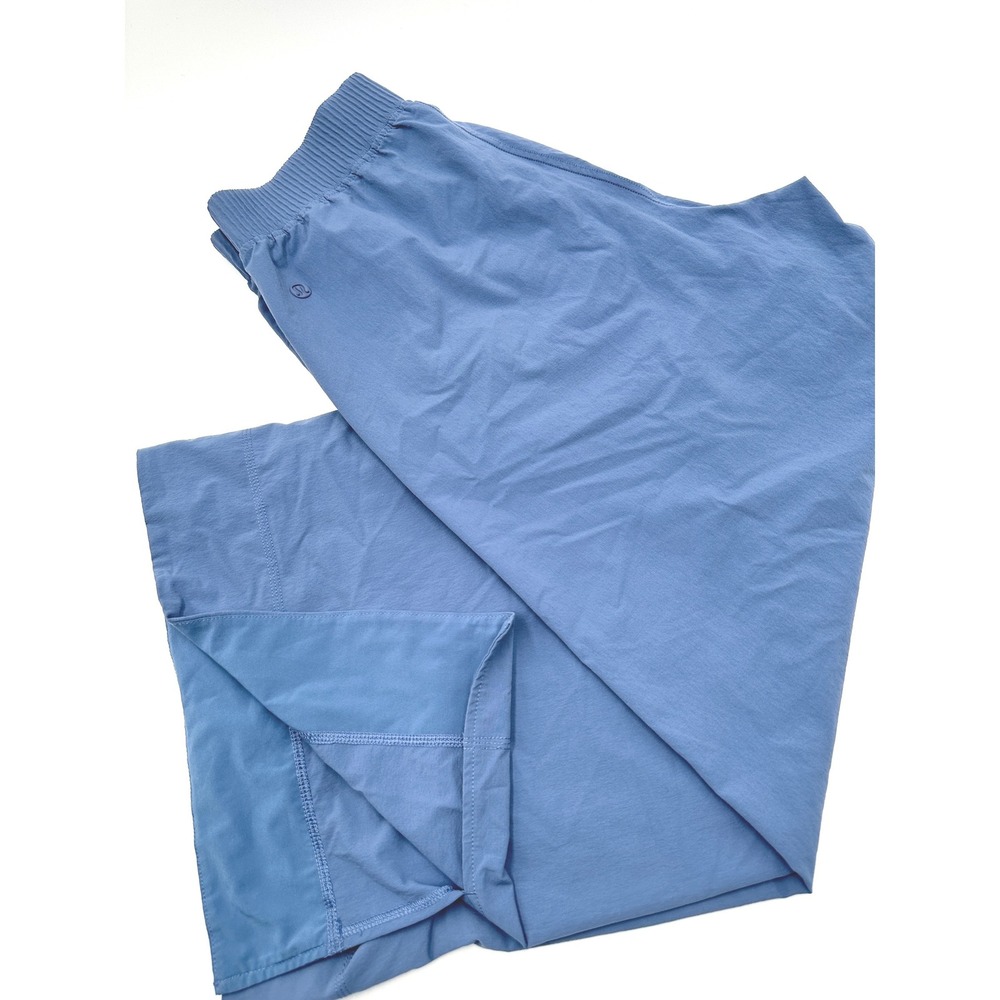 Lululemon Softstreme Wide Leg High Rise Pants Womens M Blue Casual Yoga Wear